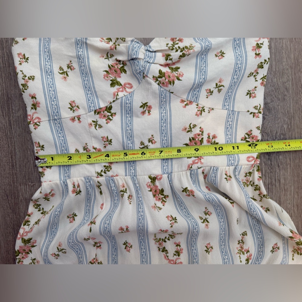 Reformation White and Blue Strapless Sundress - Picture 9 of 11